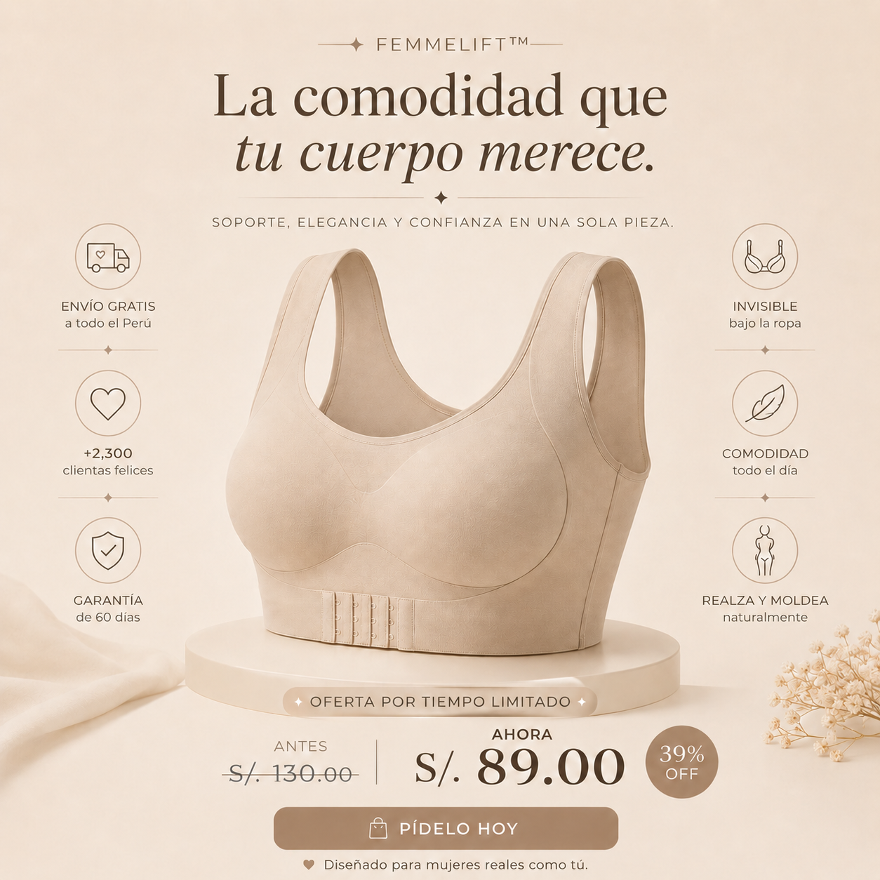 𝐅𝐞𝐦𝐦𝐞𝐋𝐢𝐟𝐭™ Pack x2 | Corrige Postura, Realza el Busto y Brinda Soporte Cómodo